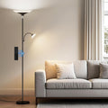 Upgraded 2-in-1 Torchiere Floor Lamp, Dimmable Standing Lamp