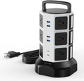 10ft Power Strip Tower Surge Protector with 12 Outlets & 6 USB - Space