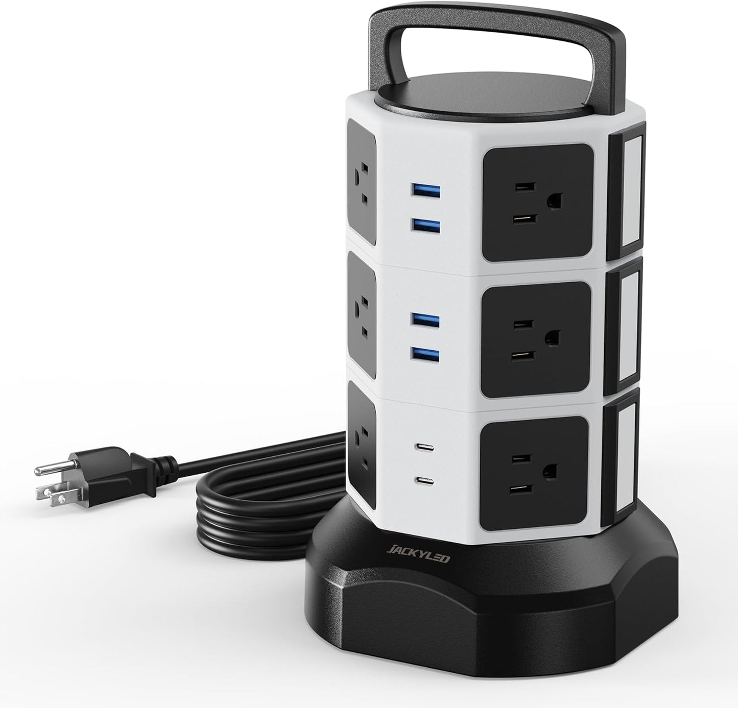JACKYLED Power Strip Tower: Ultimate Charging Hub