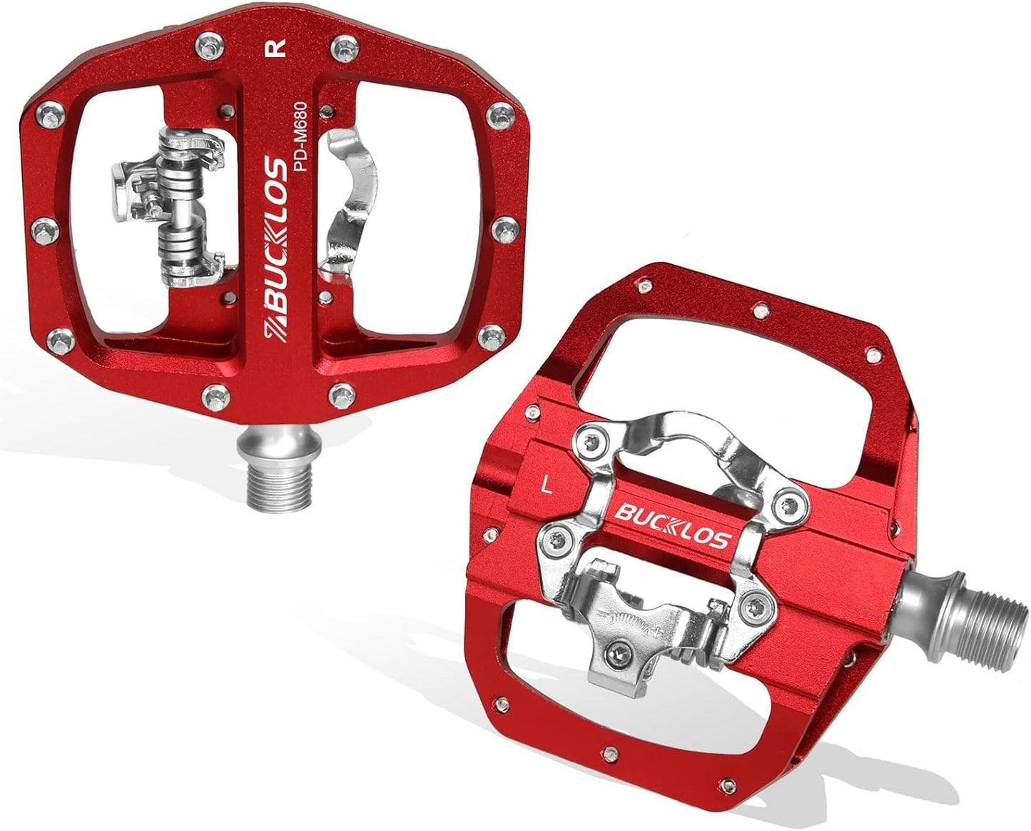 BUCKLOS SPD Pedals PD-M680 Dual Sided Clip in Bike Pedals