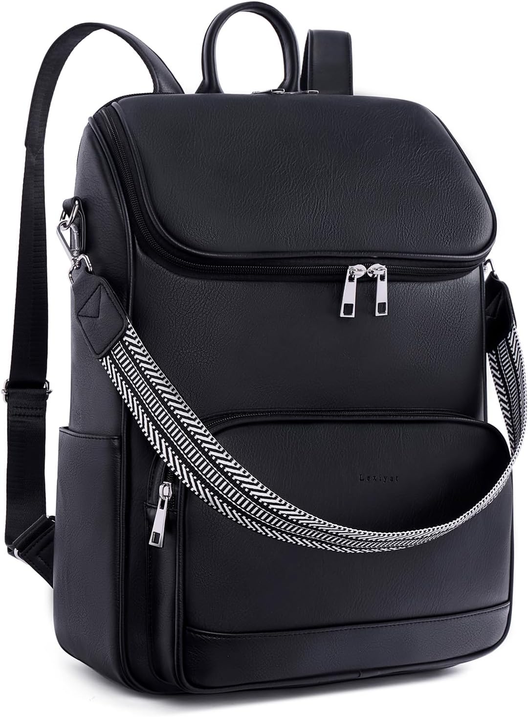 Leather Laptop Backpack for Women - Stylish Work Travel Bag