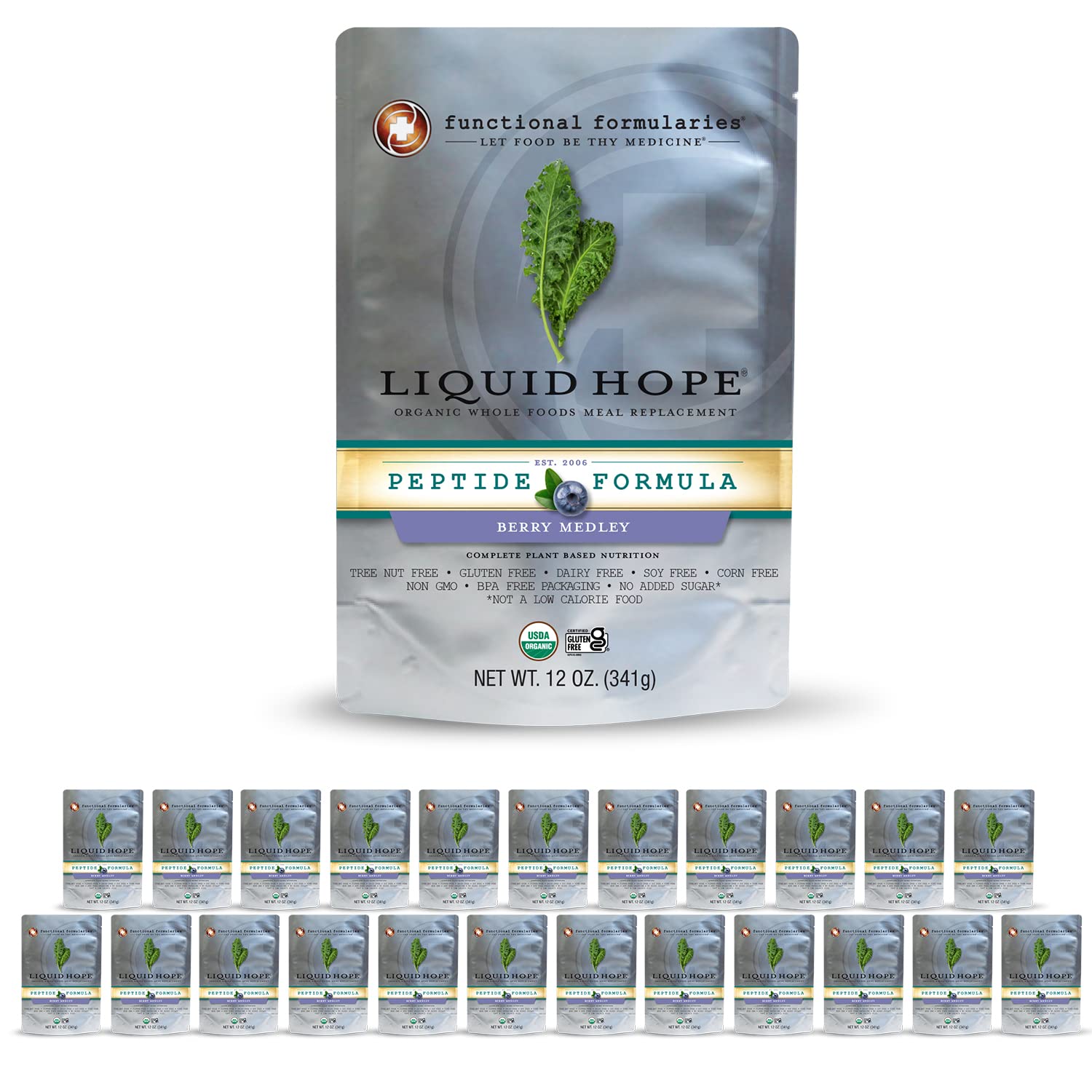 Liquid Hope Peptide Berry Medley: Organic Tube Feeding Formula