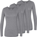 Long Sleeve Underscrub Tee for Women 3 Pack - Classic Fit Comfort