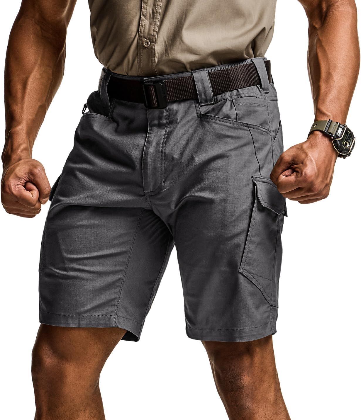 CQR Men's Flex Casual Cargo Shorts for Comfort and Style