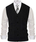 PJ PAUL JONES Men's Sweater Vest V-Neck Sleeveless Cable Knitted