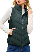 Puffer Vest Women Sleeveless Quilted Zip Up Vest - Warm, Lightweight