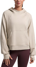 CRZ YOGA Womens Fleece Mock Neck Hoodie Oversized Pullover - Cozy