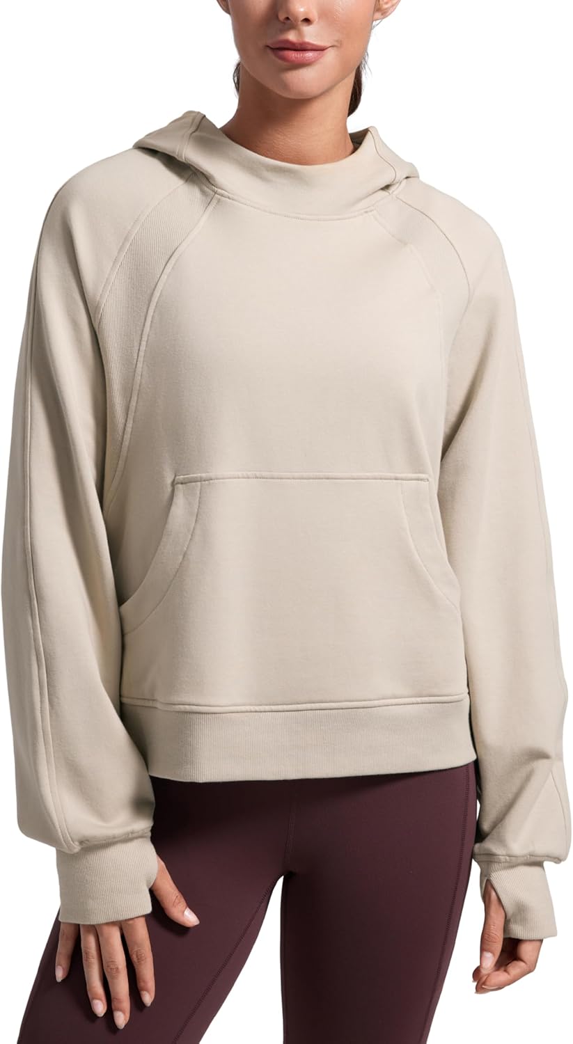 CRZ YOGA Oversized Fleece Hoodie with Thumb Hole