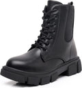 Girls Combat Boots Fashion Ankle Booties with Side Zipper - Cute
