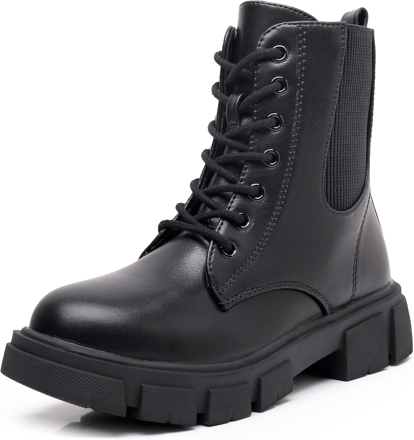 Apakowa Girls Combat Boots Fashion Ankle Booties for Kids