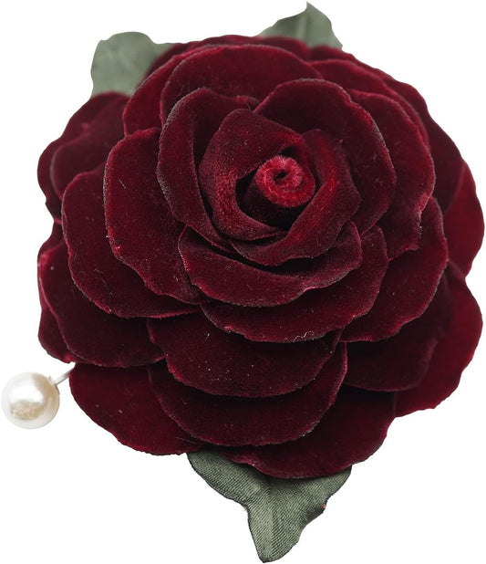 Jasmine Floral Brooch Pin - Handmade Velvet Flower Gift