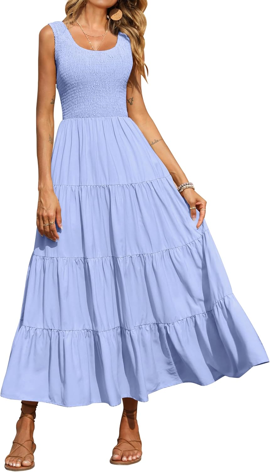 PRETTYGARDEN Women's Casual Loose Maxi Sundress for Summer
