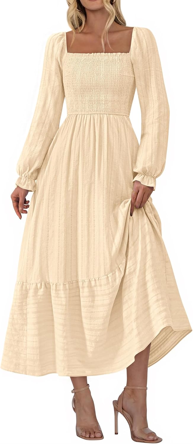 BTFBM Women Maxi Fall Dresses for Wedding Guests and More