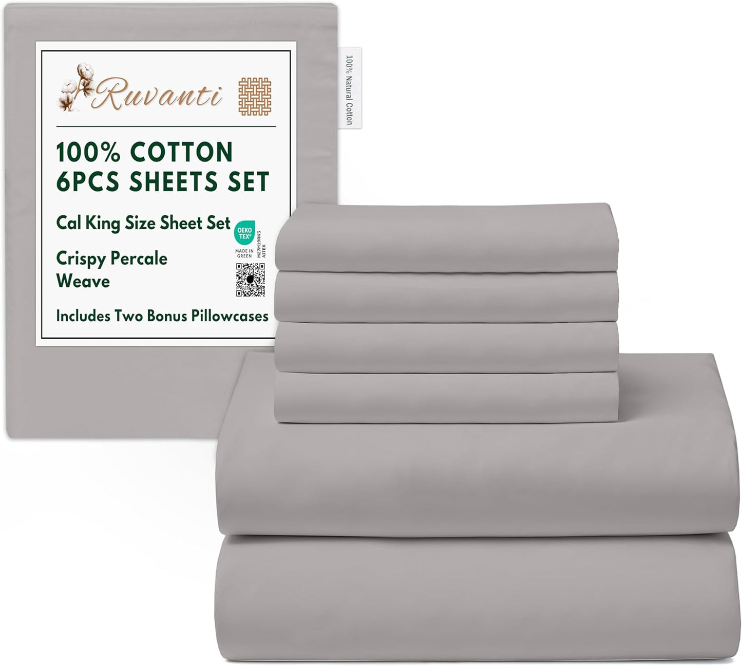 RUVANTI Cotton Sheets Set - Soft, Lightweight & Breathable