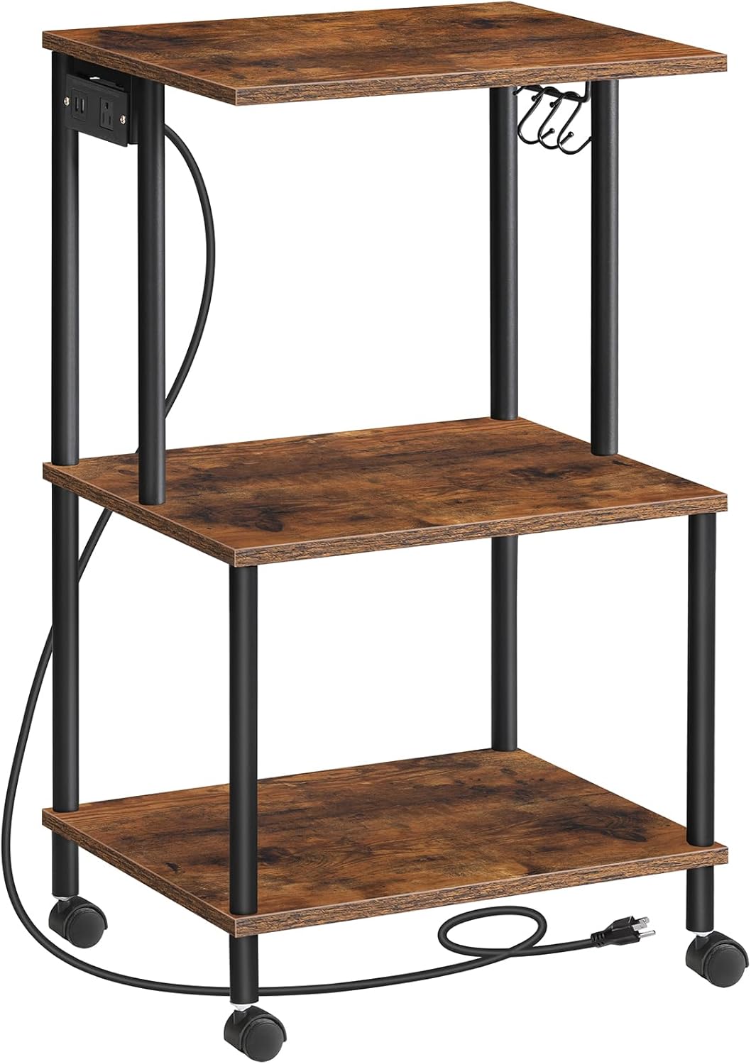 HOOBRO 3-Tier Printer Cart with Charging Station