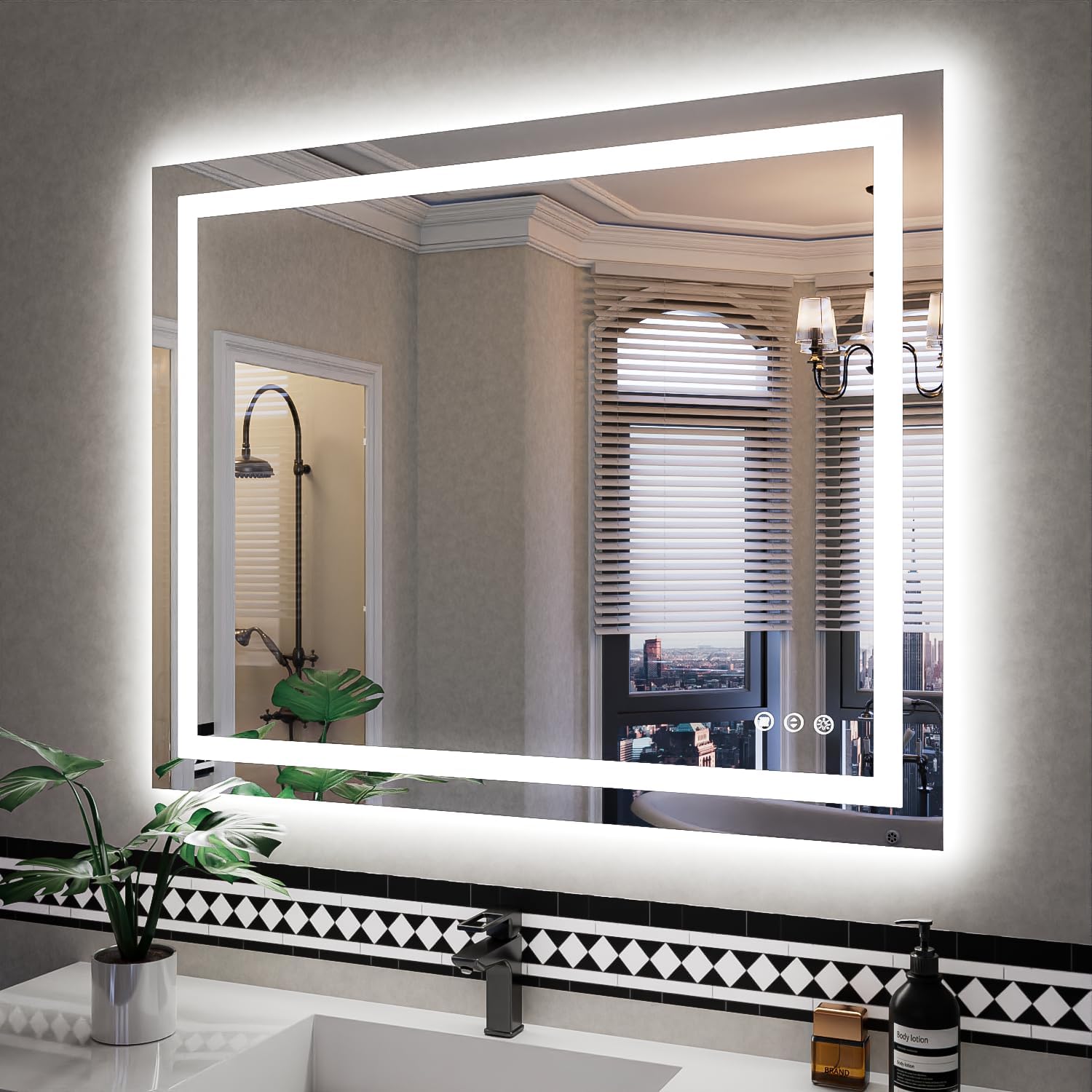 ISKMs LED Bathroom Mirror with Front and Backlit Design