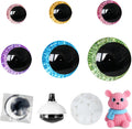 3D Glitter Safety Eyes 16-35mm Moon Design - 168pcs Set