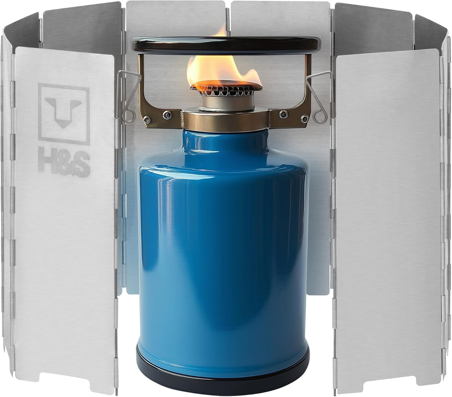 H&S Foldable Camping Stove Windscreen - Portable Aluminum Shield
