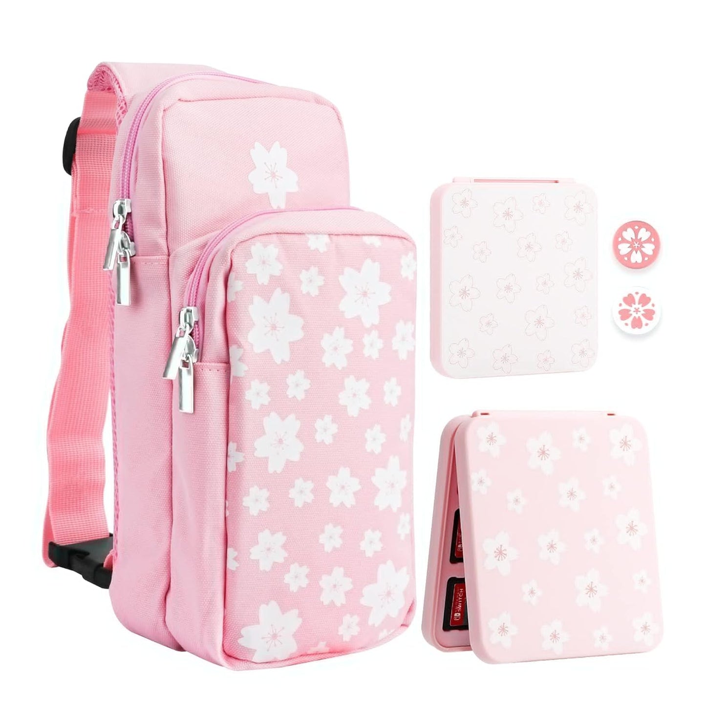 RHOTALL Pink Travel Bag for Nintendo Switch - Large Capacity Case