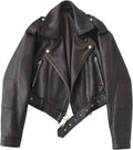 Faux Leather Cropped Jacket Lapel Zipper Biker Short Coat - Chic LY