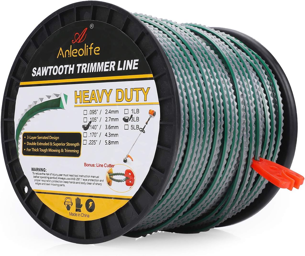 A Anleolife 3-Pound Heavy Duty Sawtooth Trimmer Line Spool