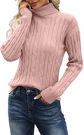Esobo Women's Classic-fit Lightweight Cable Mockneck Sweater - Cozy is