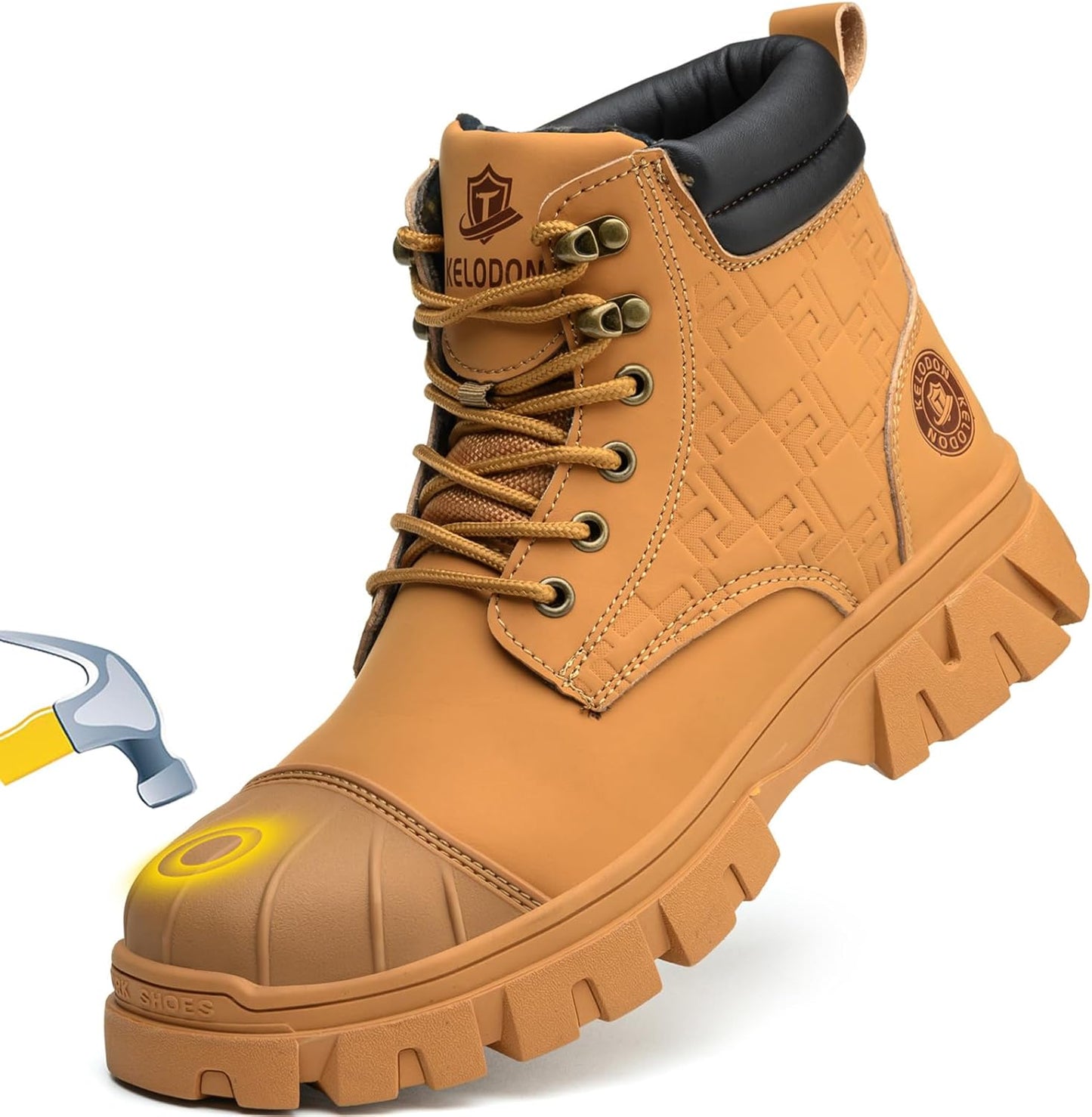 KELODON Waterproof Steel Toe Boots for Men - Safety and Comfort