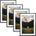 Giftgarden 16x24 Picture Frame with Mat Set of 4 - Sleek Black Poster