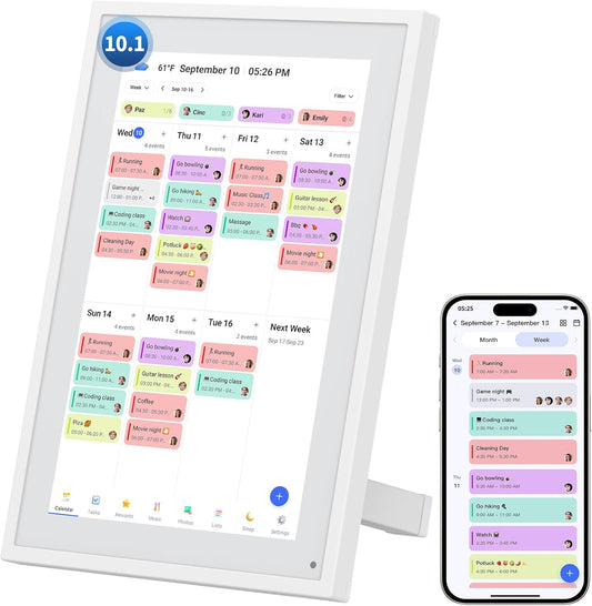 Digital Calendar 10.1 Inch Touch Screen Family Organizer Planner