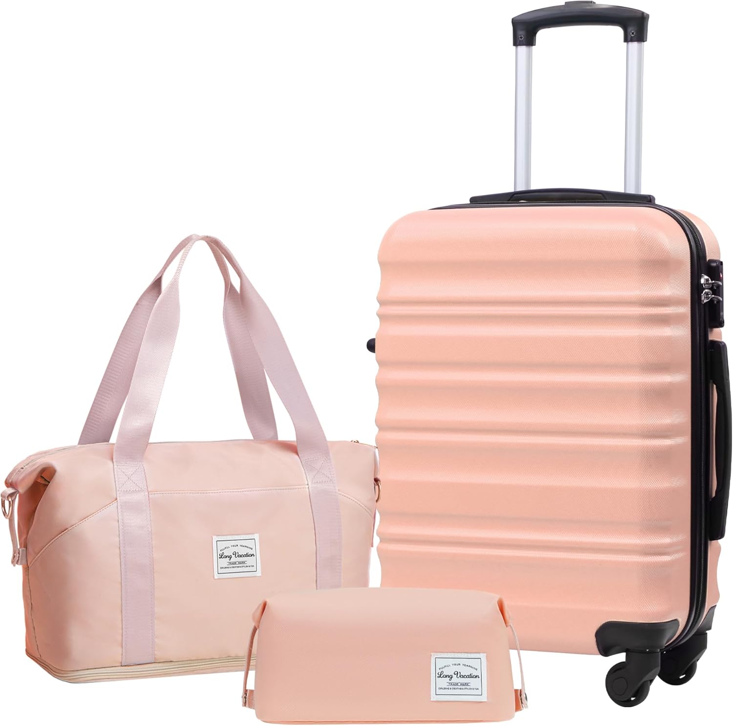 LONG VACATION 3 Piece Carry On Luggage Set for Travel Needs