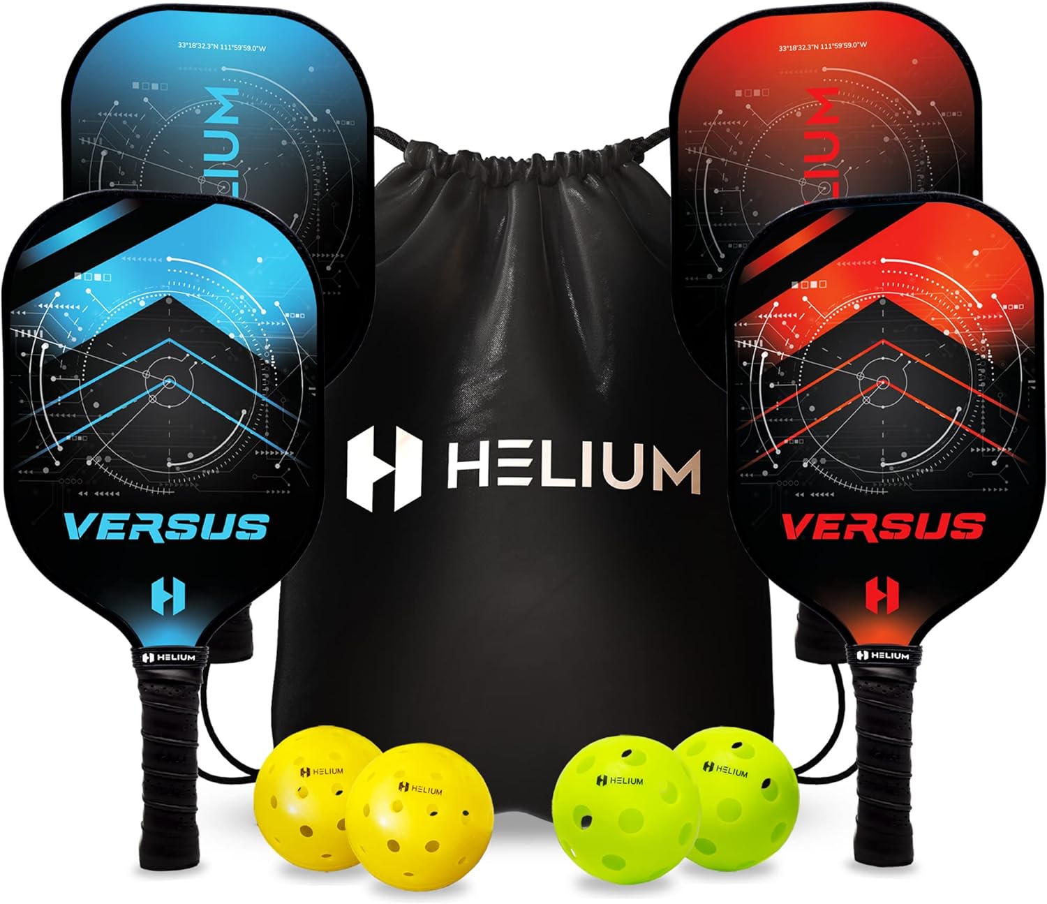 Helium Pickleball Paddles Set of 4 - Lightweight and Durable