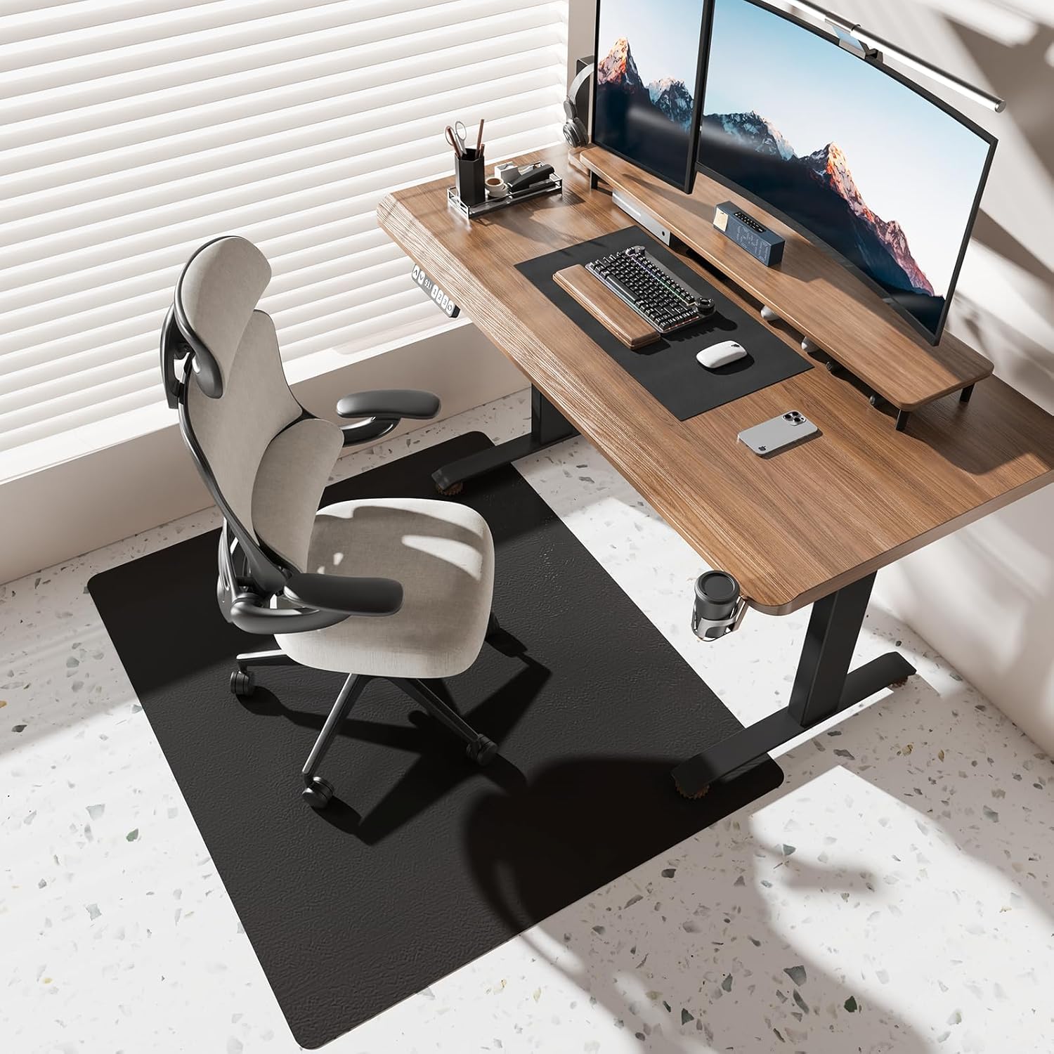 Thickened 50x60 Office Chair Mat for Hardwood Floors - Durable