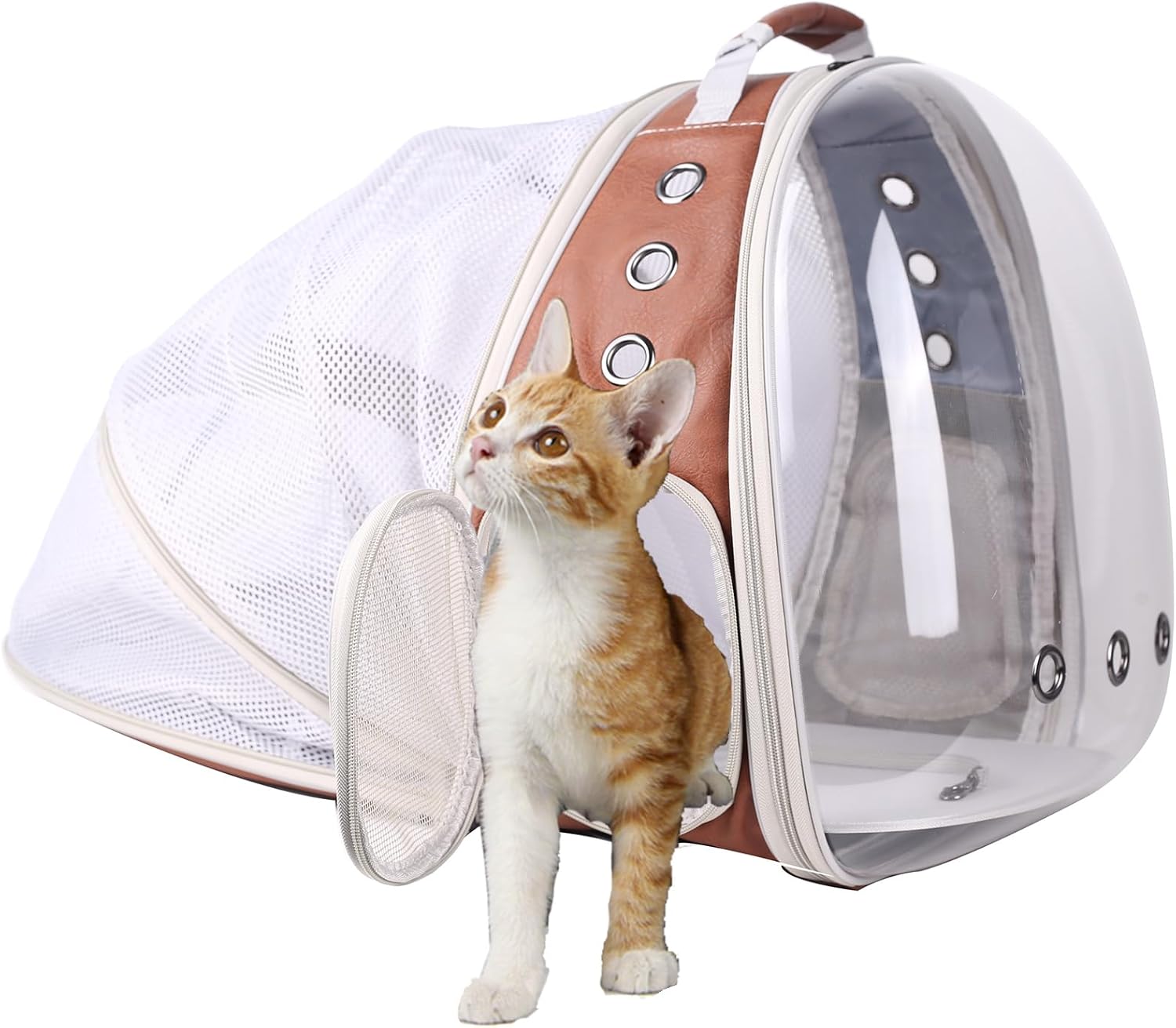 Expandable Cat Backpack Carrier with Bubble Window for Pets