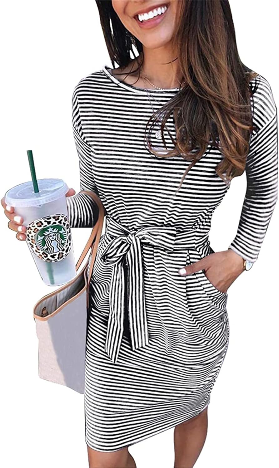 PRETTYGARDEN Women's Fall Bodycon Party Dress with Pockets