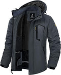Men's Winter Ski Jacket Waterproof Fleece Coat - Multi-Pocket Warm