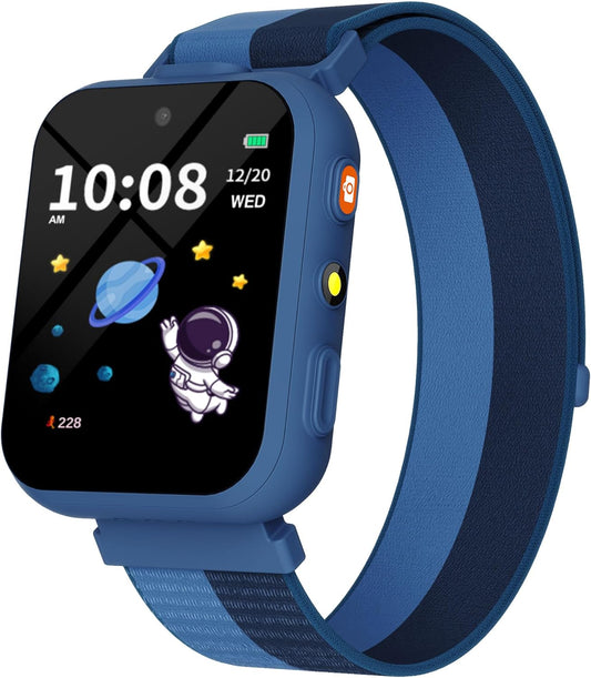 Kid's Smart Watch: Dual Cameras, Games, Music, Pedometer - Blue