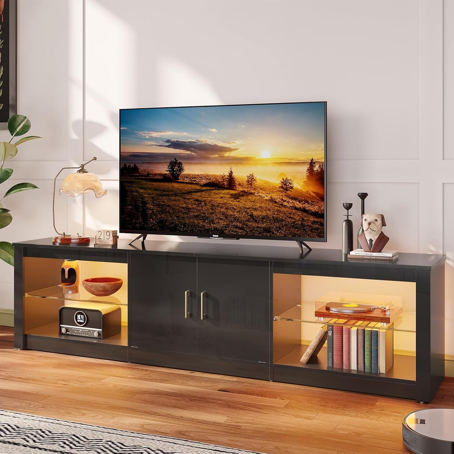 Modern Gaming TV Stand with Storage - Bestier