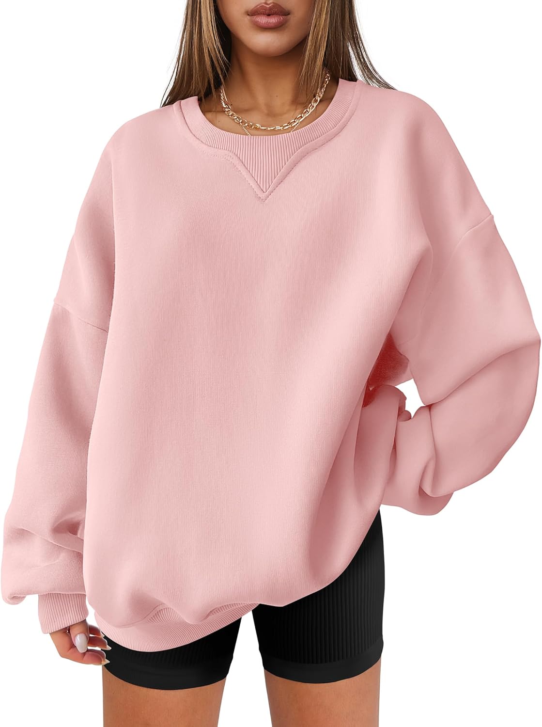 Oversized Sweatshirts for Women - Cozy Crewneck Fleece Pullover