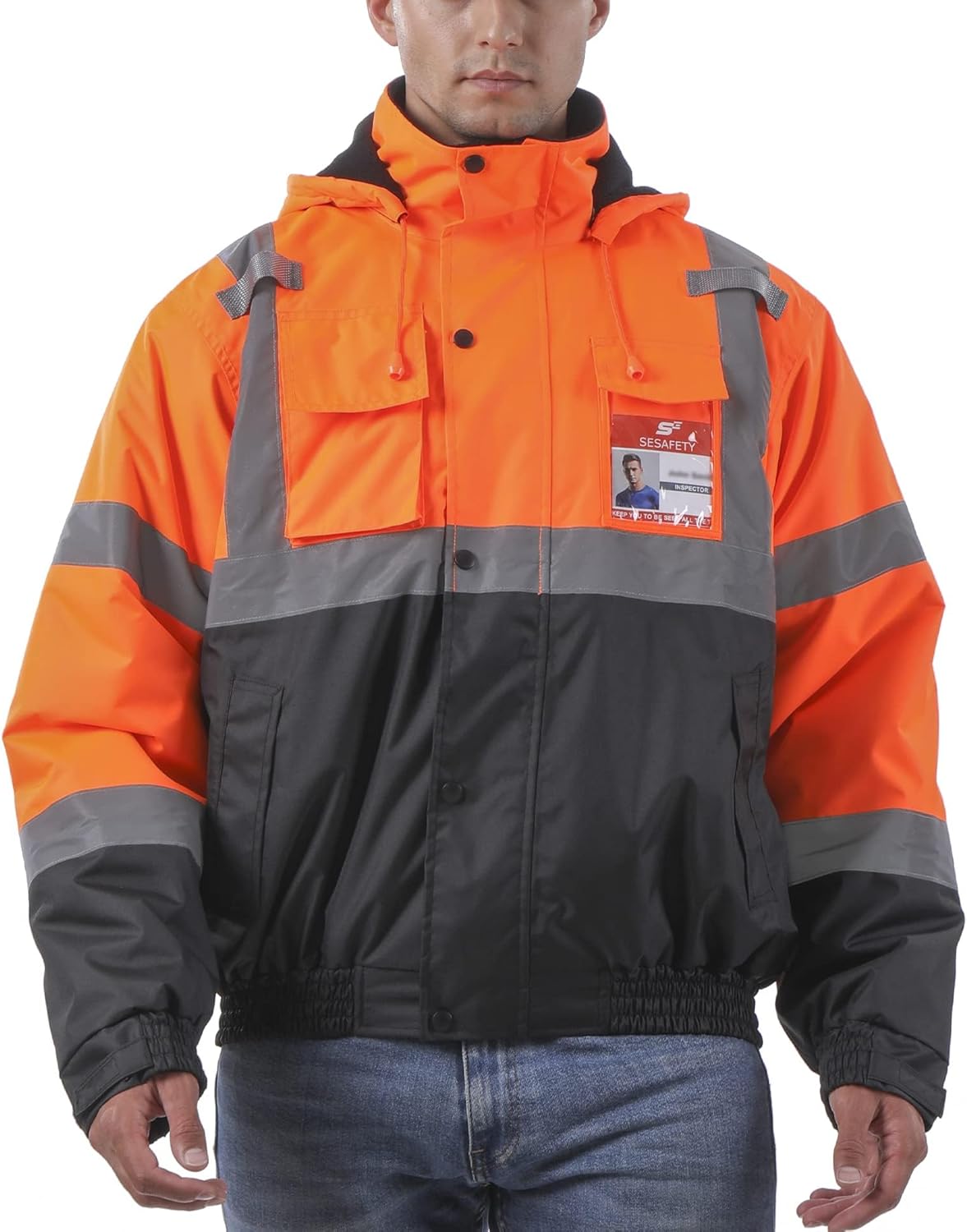 High Visibility Reflective Jacket for Men - Waterproof Safety Gear