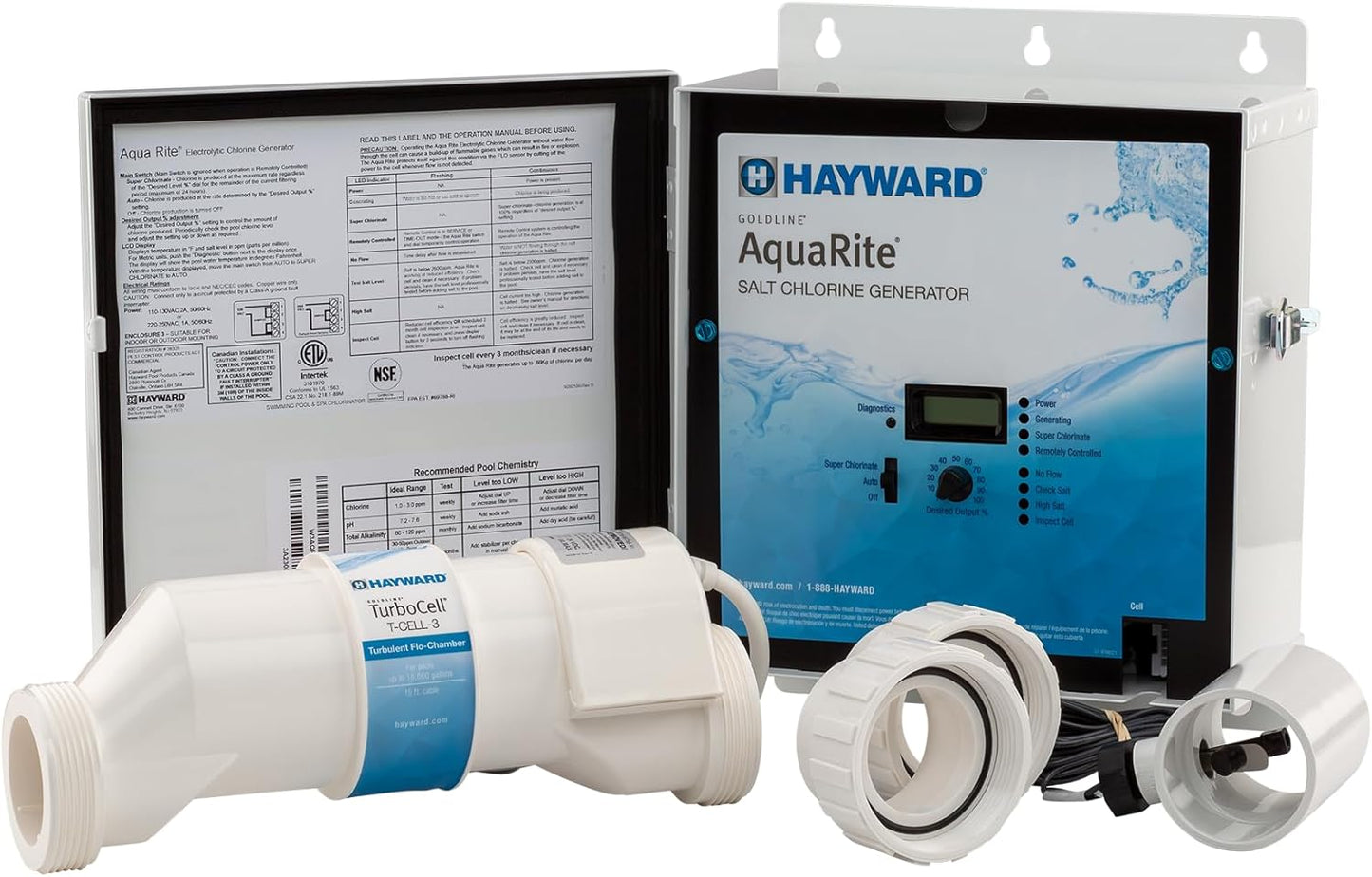 Hayward W3AQR3 AquaRite Salt Chlorination System for Pools