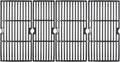 Hongso 18 3/16 x 34 1/4 in Porcelain Cast Iron Grill Grates - Durable