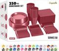 350 Pcs Burgundy Plastic Plates Set for Any Occasion