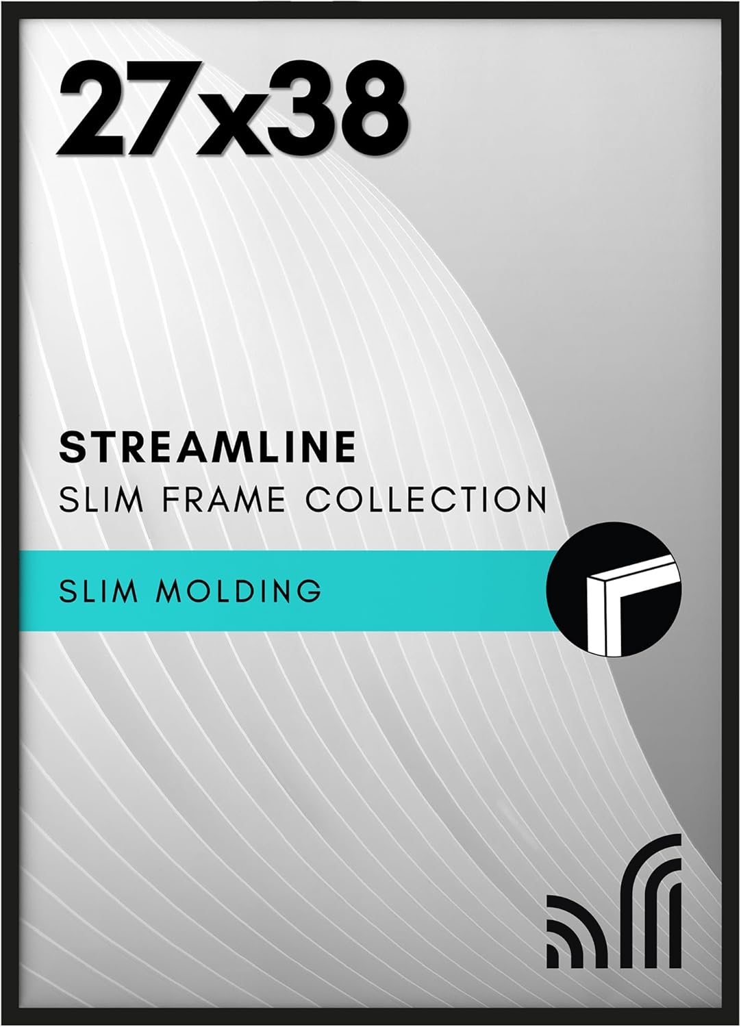 27x38 Black Poster Frame with Polished Plexiglass for Display