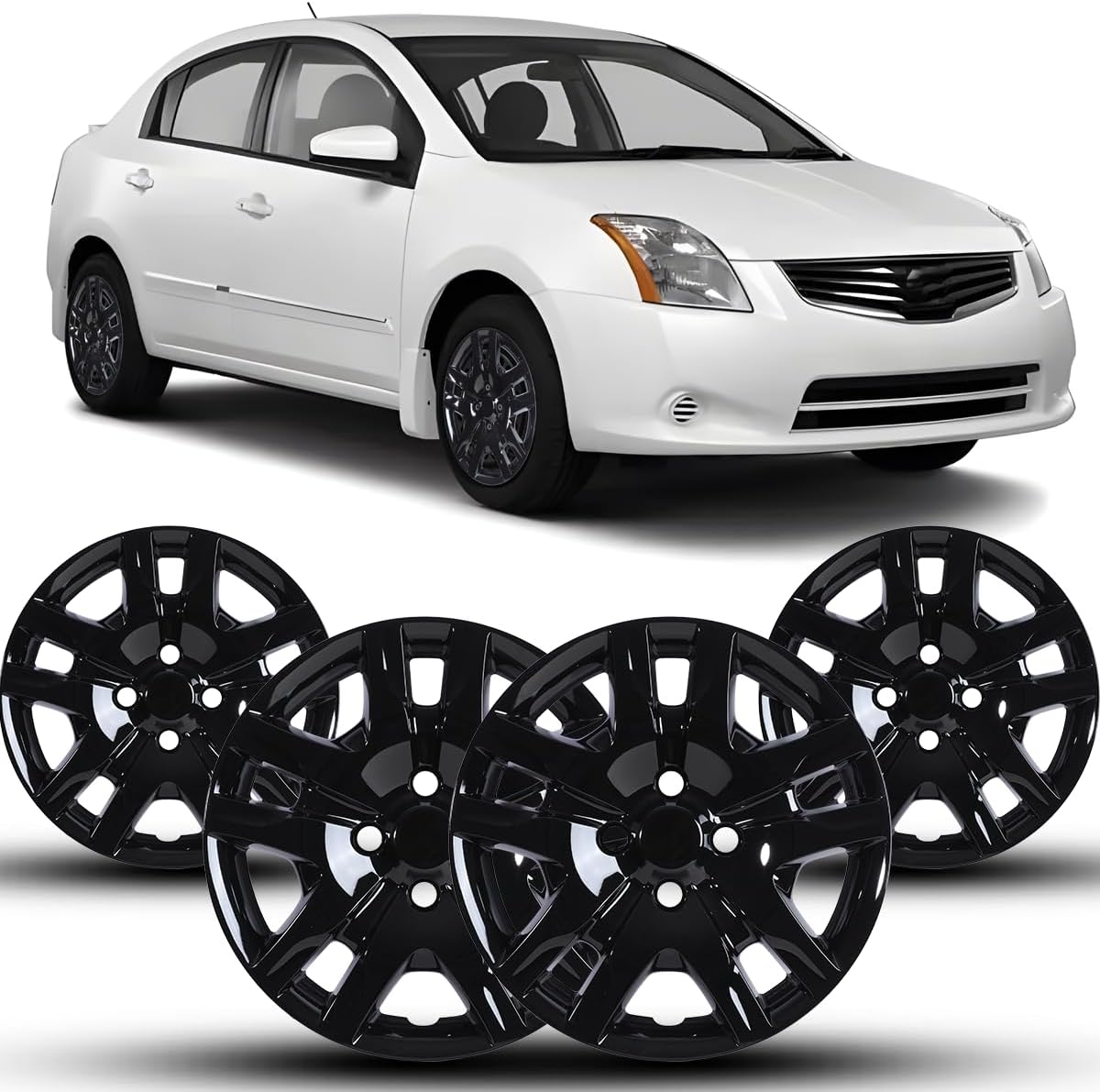 Winjet 16 Inch Hubcaps for 2007-2012 Nissan Sentra - Set of 4