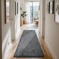 Soft Runner Rugs for Bedroom Dark Grey 2x8 - Fluffy Extra-Long Pile