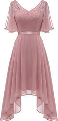 Women's Lace A-Line Cocktail Dress - Flowy Knee-Length Formal Wear