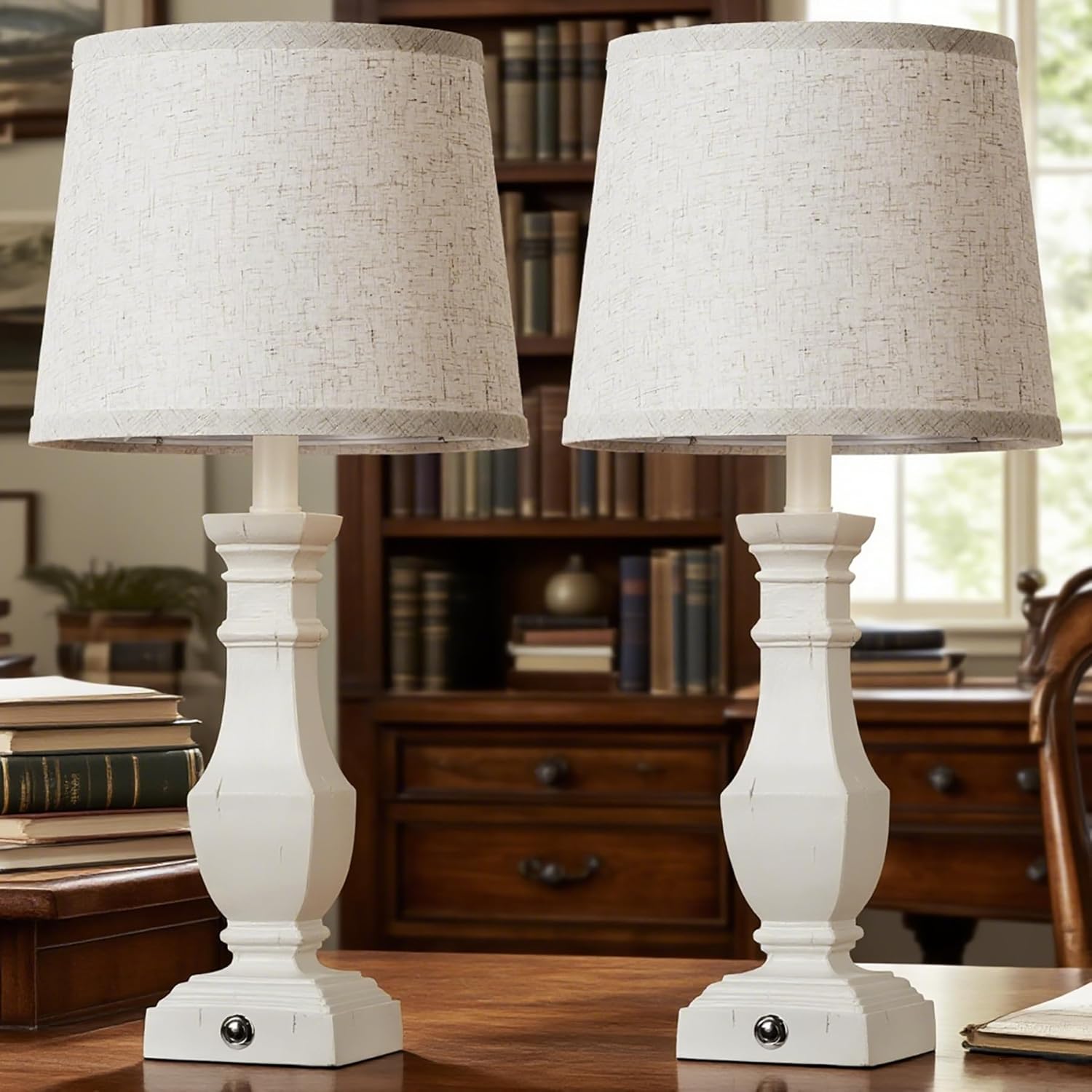 ROTTOGOON Dimmable Table Lamps Set of 2 for Rustic Charm