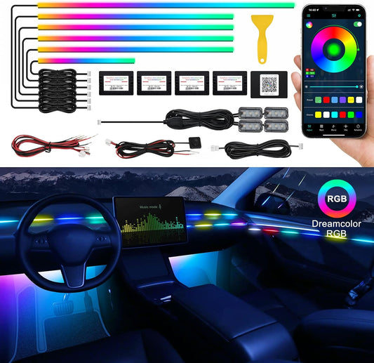 Dreamcolor Acrylic Interior Car LED Strip Light with APP Control