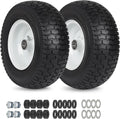 2 Pack 13x5.00-6 Flat Free Lawn Mower Tire and Wheel Set