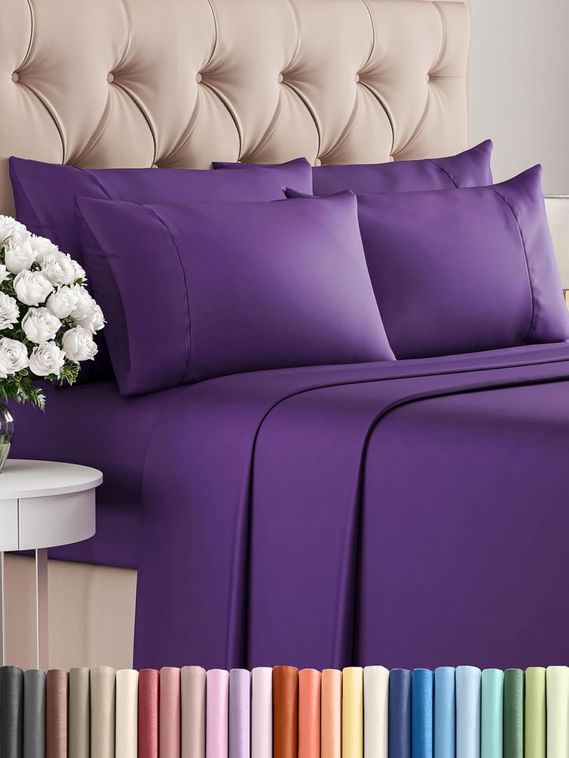 Cal King 6 Piece Sheet Set - Ultra Soft Cooling Sheets for Comfort